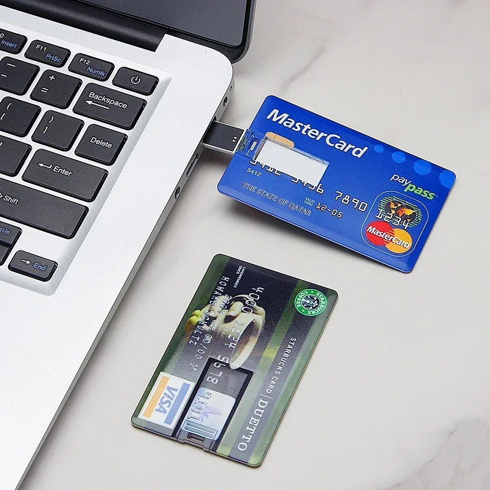 JASTER Plastic Card Bank Card Shape USB Flash Drives 128GB Real Capacity Pen Drive 64GB Business Gift Memory Stick 32GB U Disk
