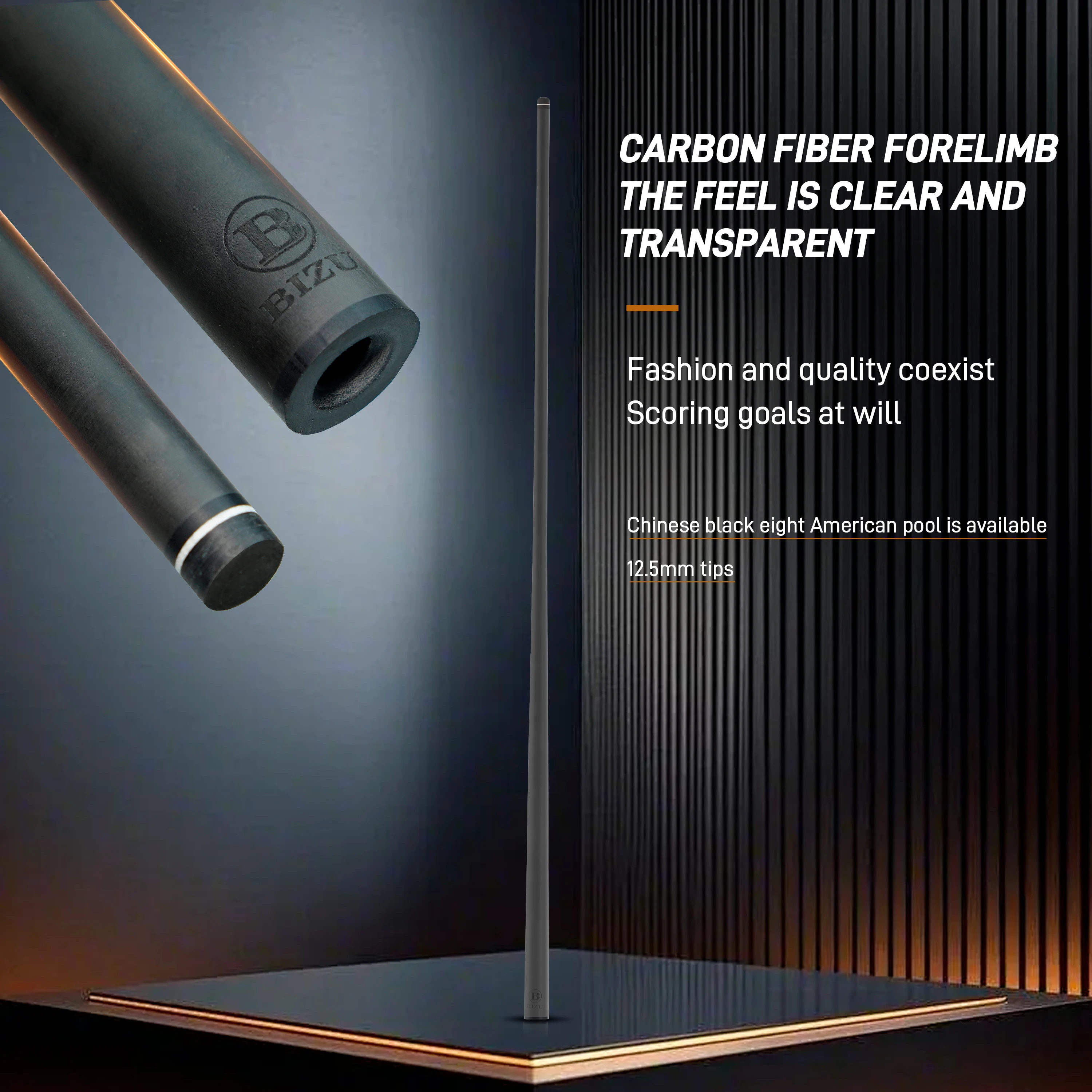 BIZU Carbon Fiber Snooker Cue Shaft 12.5mm Tip Steel Joint Pool Billiards Cue Stick Accessories for Billiard Supplies,only shaft BIZU Carbon Fiber Snooker Cue Shaft 12.5mm Tip Steel Joint Pool Billiards Cue Stick Accessories for Billiard Supplies,only shaft