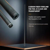 BIZU Carbon Fiber Snooker Cue Shaft 12.5mm Tip Steel Joint Pool Billiards Cue Stick Accessories for Billiard Supplies,only shaft