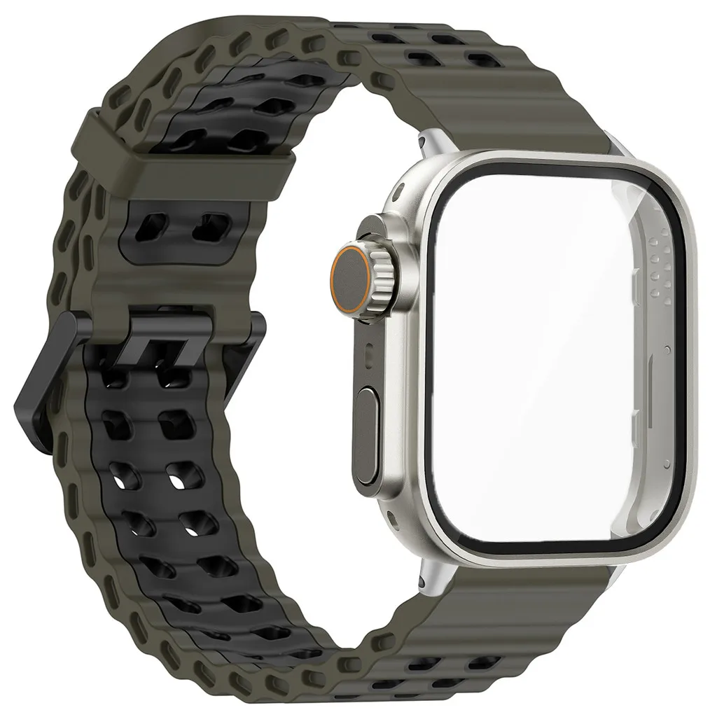 Breathable Silicone Band with PC Full Case & Screen Protector