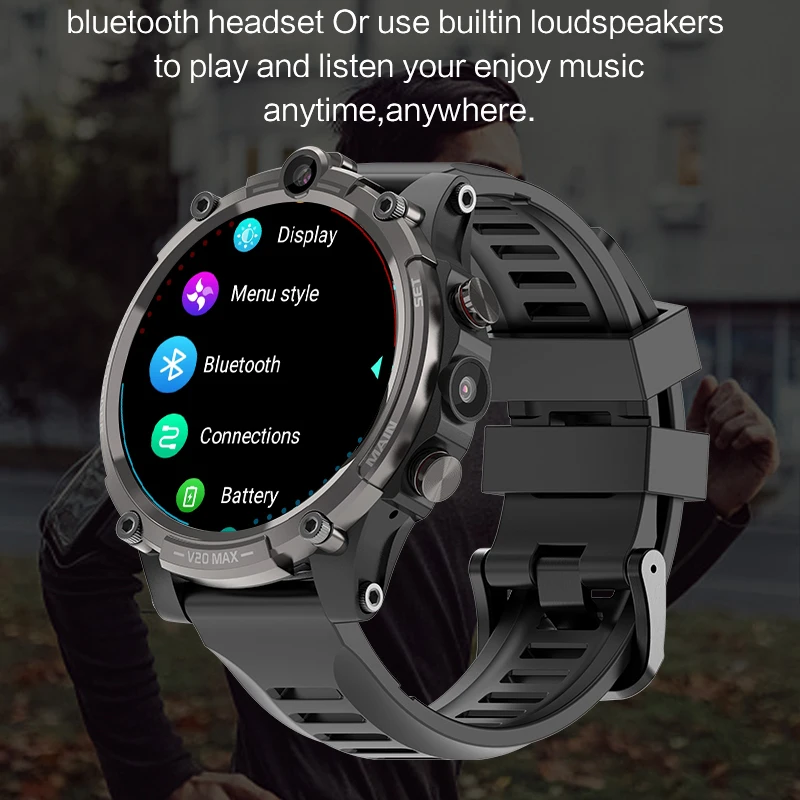 

1.6" Round Screen 4G LTE Smart Watch Men Android 8 GPS WIFI SIM 4GB+128GB 930 mAh Dual Camera Video Call Smartwatch APP Download