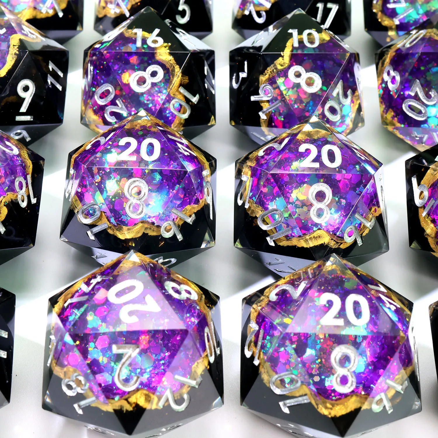 33MM D20 Dice Handmade Polychrome Geode Resin DND Gift Role Playing Table Game Board Games RPG D20 Dice-G2