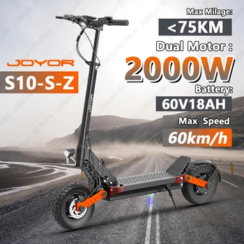 JOYOR-S10-S-Z E-Scooter 2000W 60 v18ah chilometraggio massimo 75km Scooter elettrico adulto anteriore E posteriore doppi freni idraulici escooter