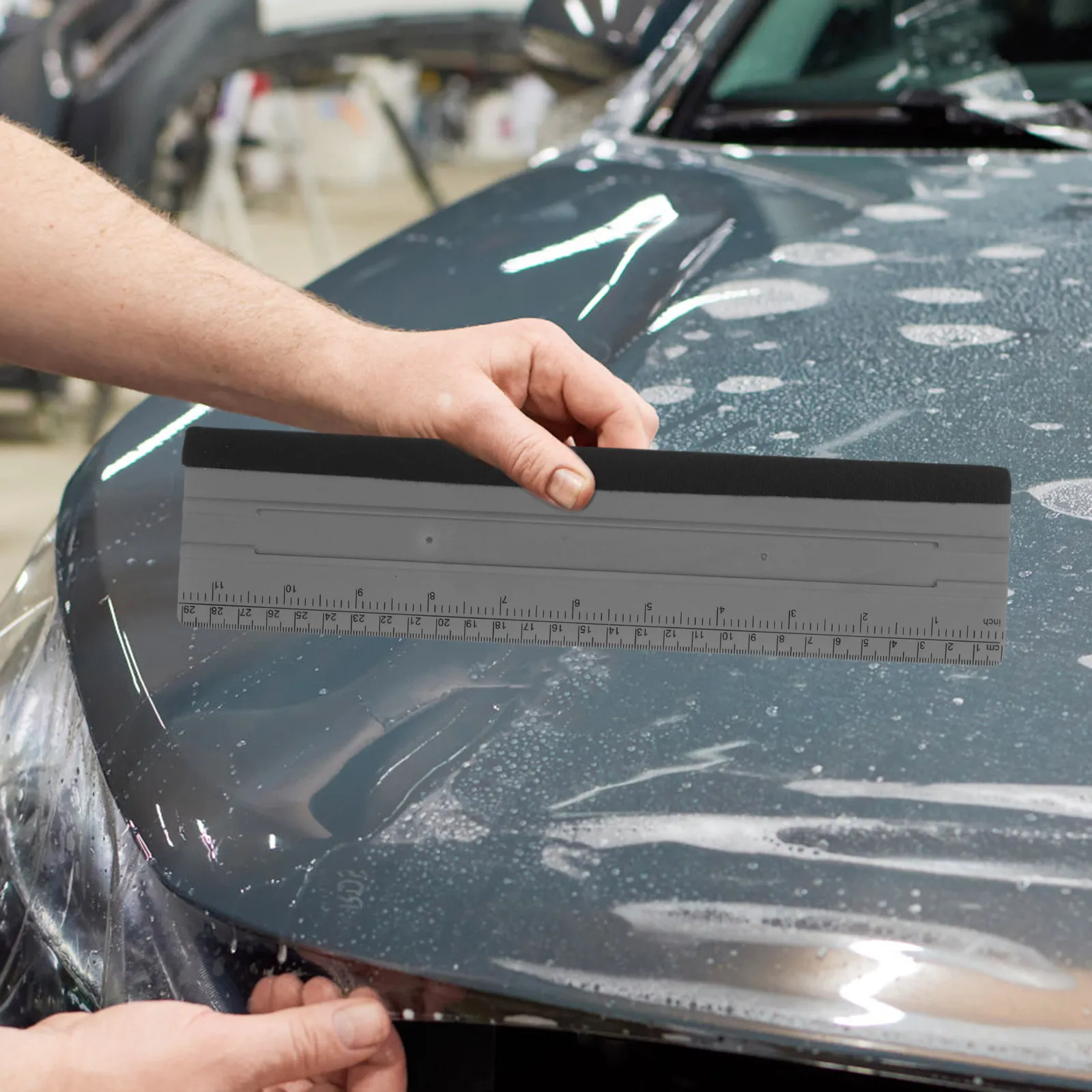 전문가용 스퀴지 자동차 윈도우 필름 스크레이퍼 비닐 랩 스퀴지 (자 포함) 펠트 엣지 윈도우 틴팅 도구 필름 데칼