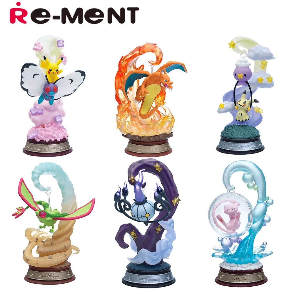 

In Stock Original Re-Ment Pokemon Swing Vignette Collection Pikachu Butterfree Mew Charizard Collectible Model Toys Mini Figures