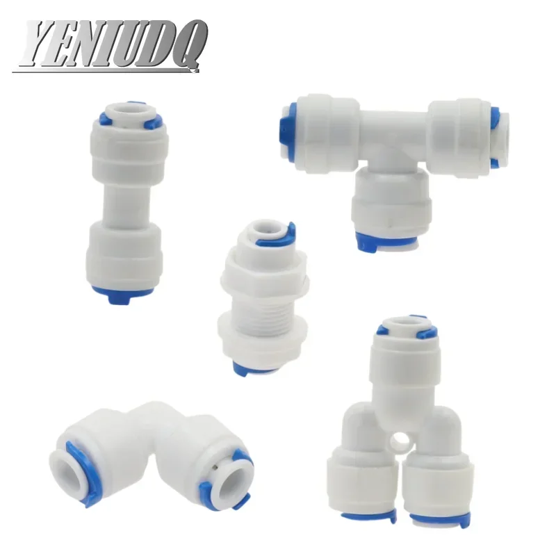 RO Water Hose Connection 1pcs RO Water Hose Connection Straight Elbow Tee Cross 1/4" 3/8" Coupling Plastic Quick Pipe Fitting Reverse Osmosis Connector