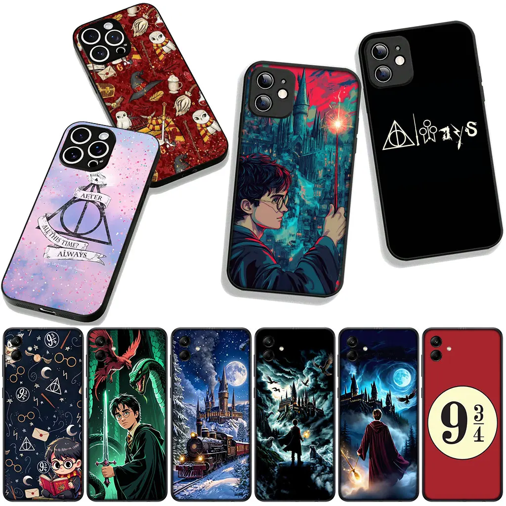 Artistic Owl Magic Wand Phone Case with Potter-Inspired Design