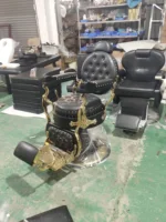 2024 New Arrival Very Beautiful Solid Wood Hand Black & Gold Shampoo Bowl Washing Salon Shampoo Chair 2