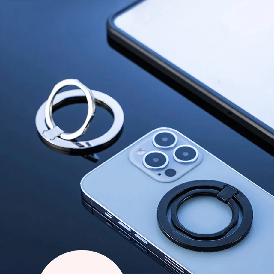 Universal Portable Phone Holder Foldable Magnetic Finger Ring Stand For Magsafe iPhone 17-12 Pro Max Cellphone Bracket