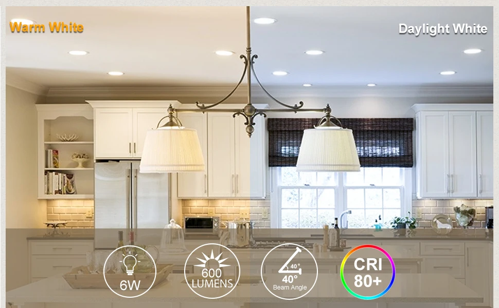 Description Picture 3 of item10-Pack GU10 LED Bulbs Dimmable 6W 600LM Spotlight 3000K Warm White, 60W Halogen Replacement, Dimmable 40 Degree