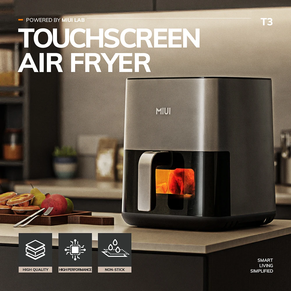 MIUI Air Fryer 5L, Electric Hot Fryer Oven Oilless Cooker with Touch Control & Nonstick Basket & Visible Window, Family Size images - 6