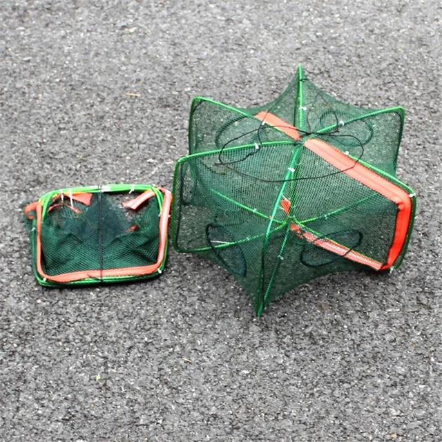 1 PC Foldable Fishing Net Catcher For Fish Minnan Crabs Crayfish Crab Meat Shrimp Soaking Cages Foldable Hexagonal Accessories 4