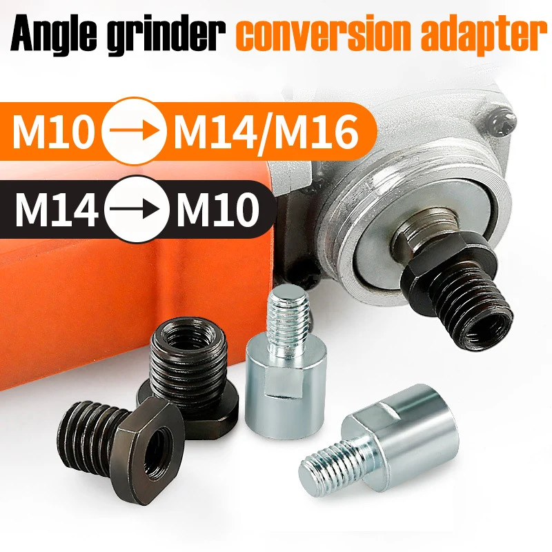 Angle Grinder Thread Conversion Adapter M10 M14 16 Nut Connecting Rod Internal to External Thread Power Tool DIY Accessories 1pc