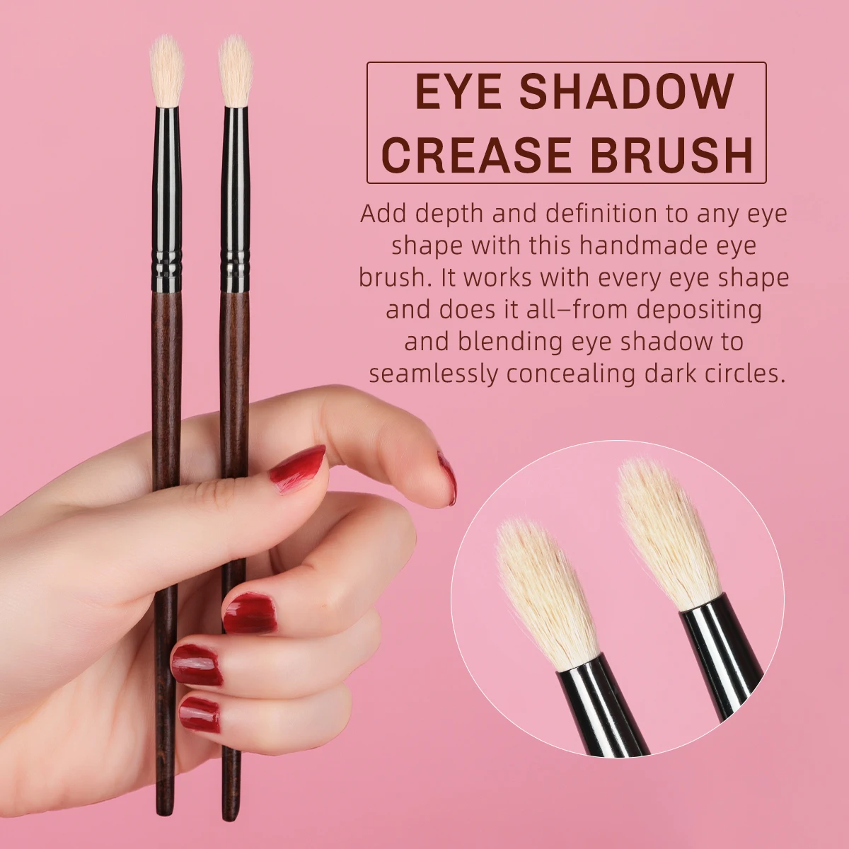 Goat Hair Eyeshadow Smudge Brush Tapered Crease Blending Brush Powder Cosmetic Kit 2PCS makeup brush set makeup brush makeup tool set makeup tool