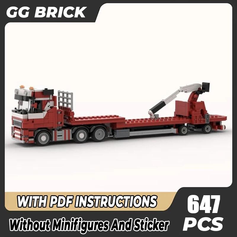 

Moc Building Bricks FH3 Crane Trailer Model Technology Block Urban Function Series Construction Toy DIY Assembly Holiday Gift