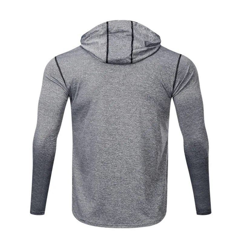 Autumn And Winter Sports Long Sleeve Men's T-Shirt Basketball Training Running Sports Sweatshirt Hooded Fitness Clothes Loose
