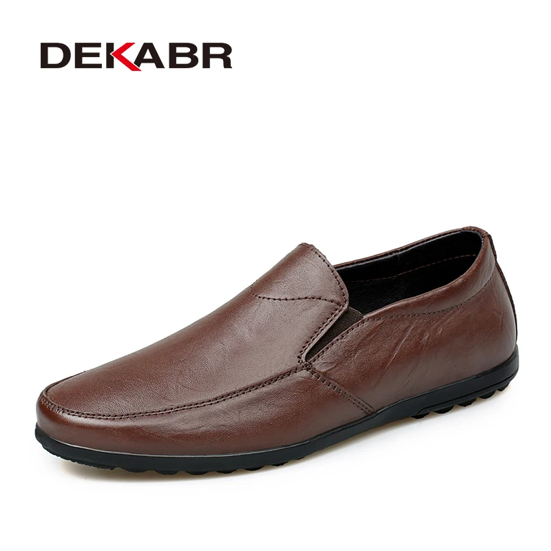 

DEKABR Men Loafers Soft Moccasins High Quality Autumn Winter Microfiber Leather Shoes Men Warm Flats Driving Shoes Size 37-45