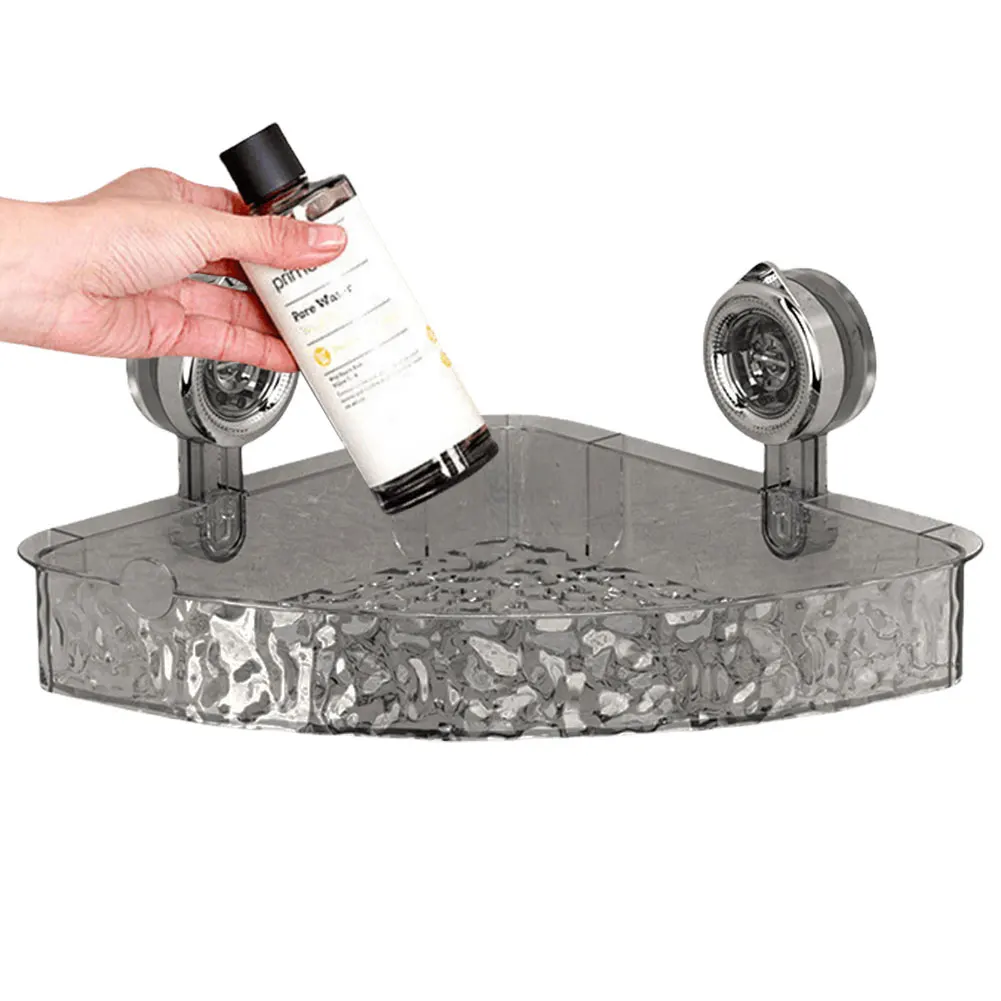 Suction Cup Bathroom Storage Shelf No Drill Storage Basket Multifunctional Clear Wall Caddy Shower Organizer Rack for Bathroom