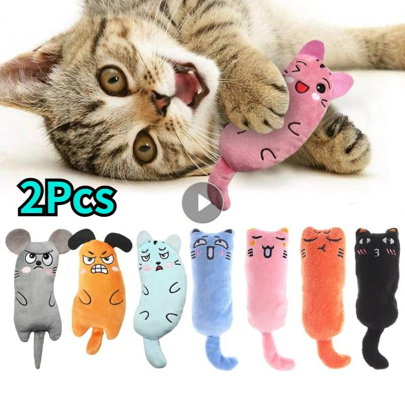 

Rustle Sound Catnip Toy Cats Products For Pets Cute 2Pcs Mouse Doll Cat Toys Kitten Teeth Grinding Cat Soft Plush Thumb Pillow