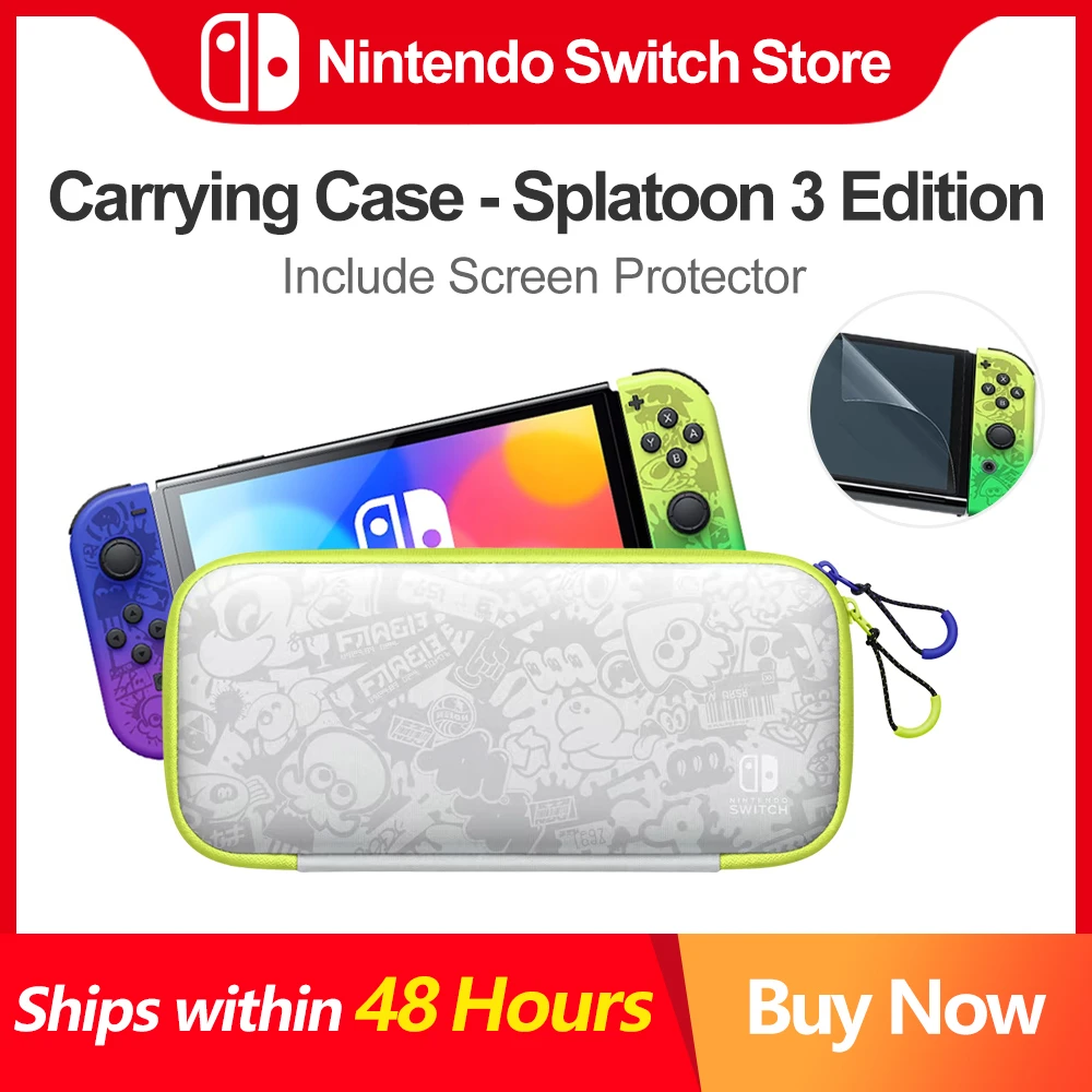Nintendo Switch Oled Carrying Case Splatoon 3 Edition Include Screen
