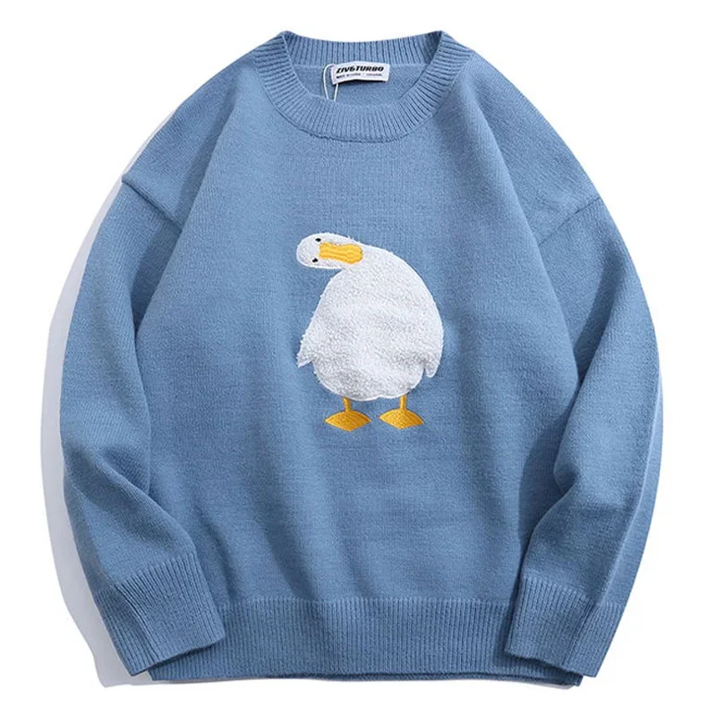 https://ae01.alicdn.com/kf/S85d35bf7f92a41ce856bddd5f2cf581fQ/Oversize-Furry-Head-Tilted-Duck-Sweater-Men-Harajuku-Winter-Cartoon-Goose-Pattern-Pullover-Woman-Black-Knitted.jpg