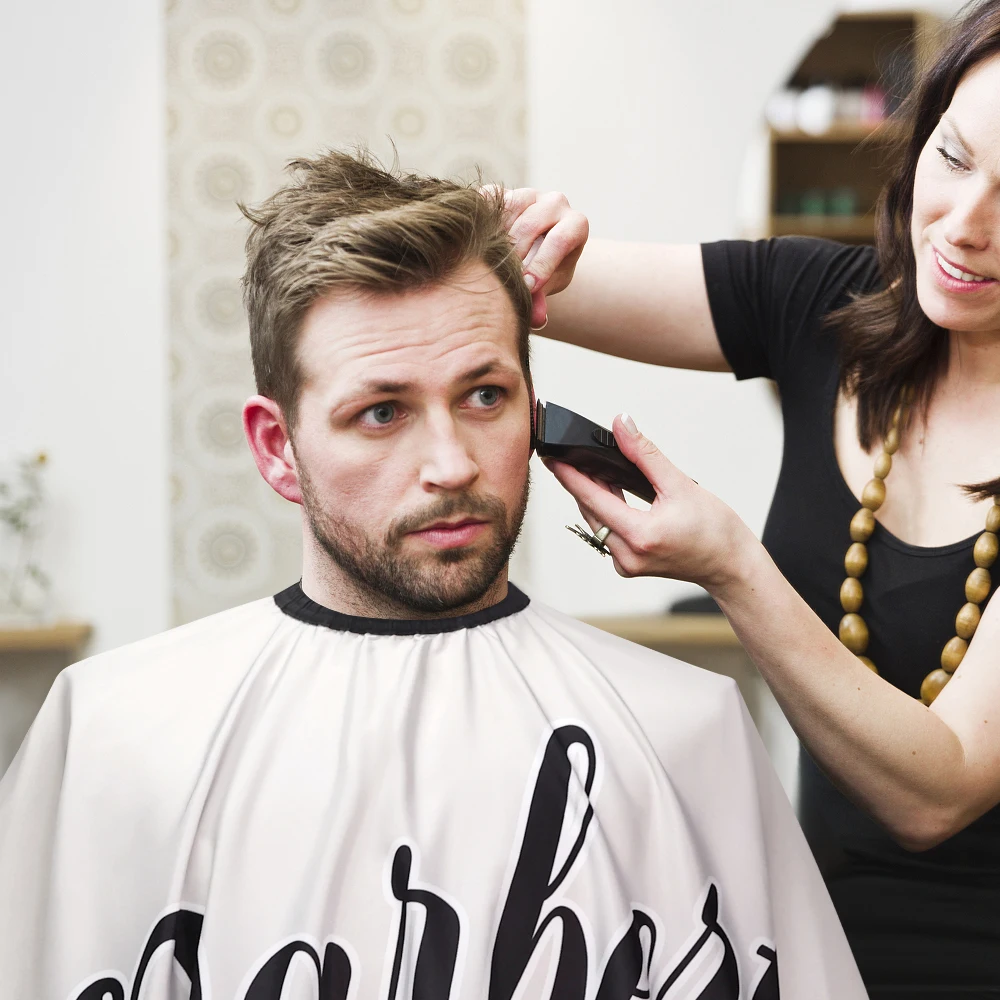 Barbertop Panno per taglio di capelli Grembiule per parrucchiere Mantella per taglio di capelli Abito per parrucchiere Cappotto per parrucchiere Accessorio per salone di barbiere - immagine 6