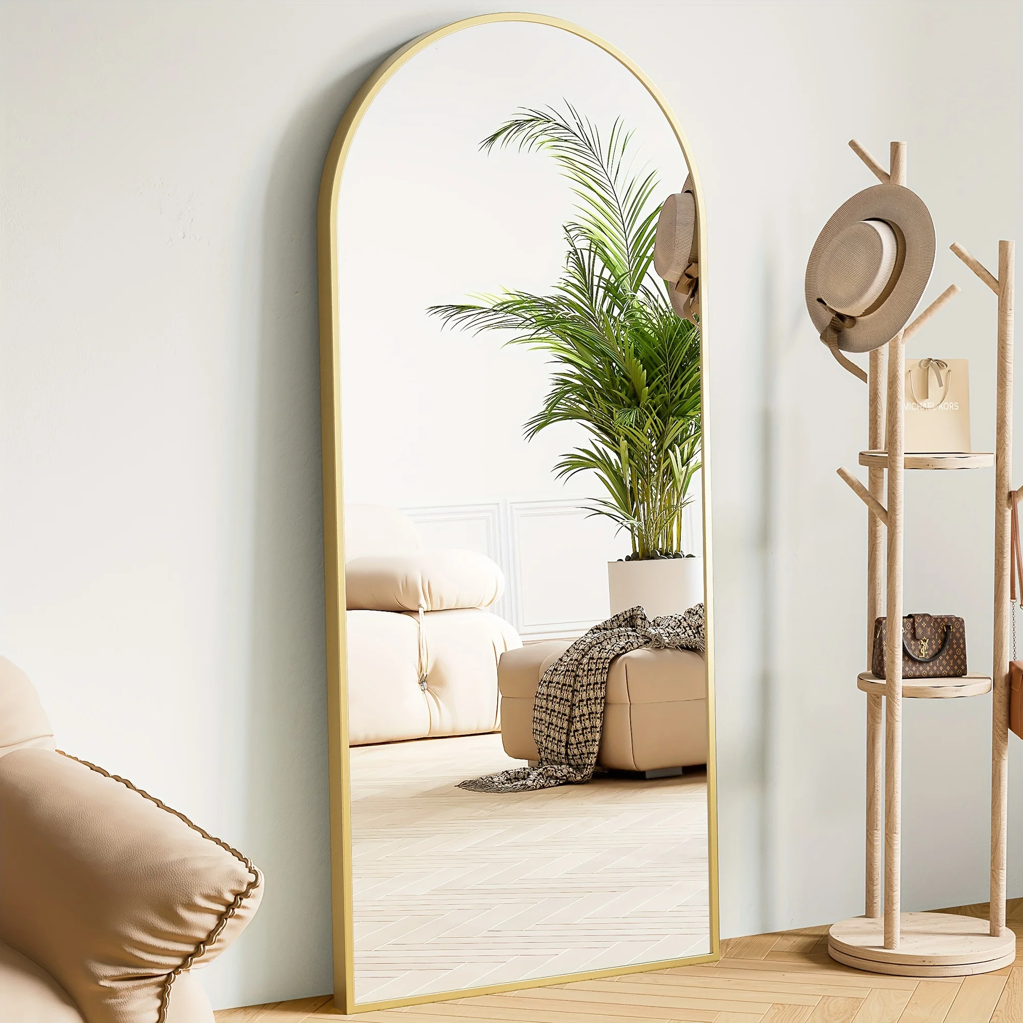 

Full Body Mirror Floor Mirror with Aluminum Alloy Frame Bathroom mirror Body mirror Espejo con luz Non reversing mirror Bathroom