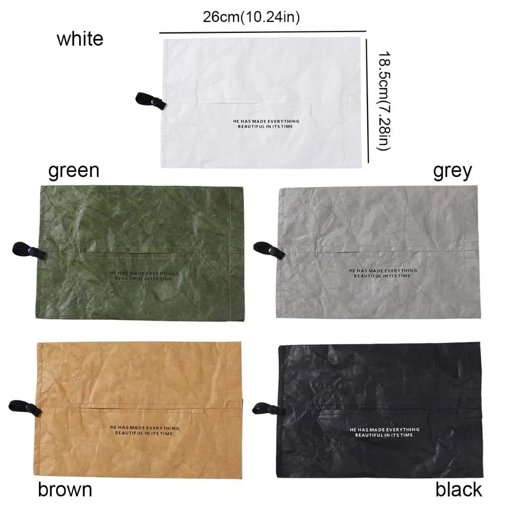 Car Tissue Holder DuPont Paper Portable Tissue Case Foldable Dustproof Napkin Papers Bag Waterproof Toilet Tissue Box Office 6