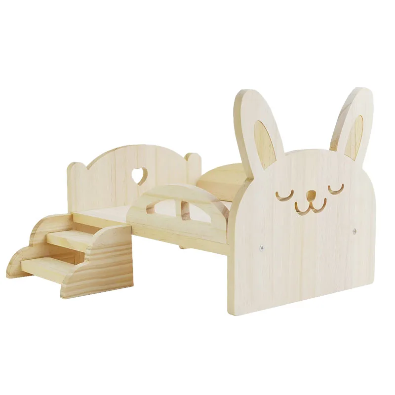 Solid Wood Pet Bed Pine Rabbit Bed Guinea Pig Rabbit Accessories Guinea Pig Accessories Mat Furniture
