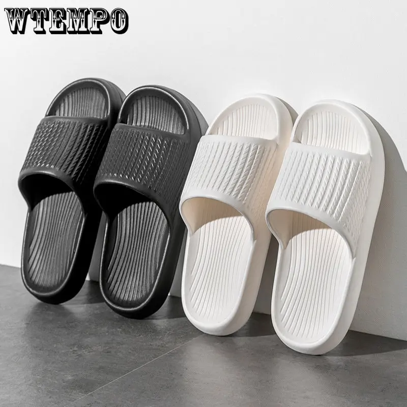 

WTEMPO Summer Striped Slippers Silent Soft-soled Bathroom Bathing Household Ladies Slippers Wholesale Dropshipping