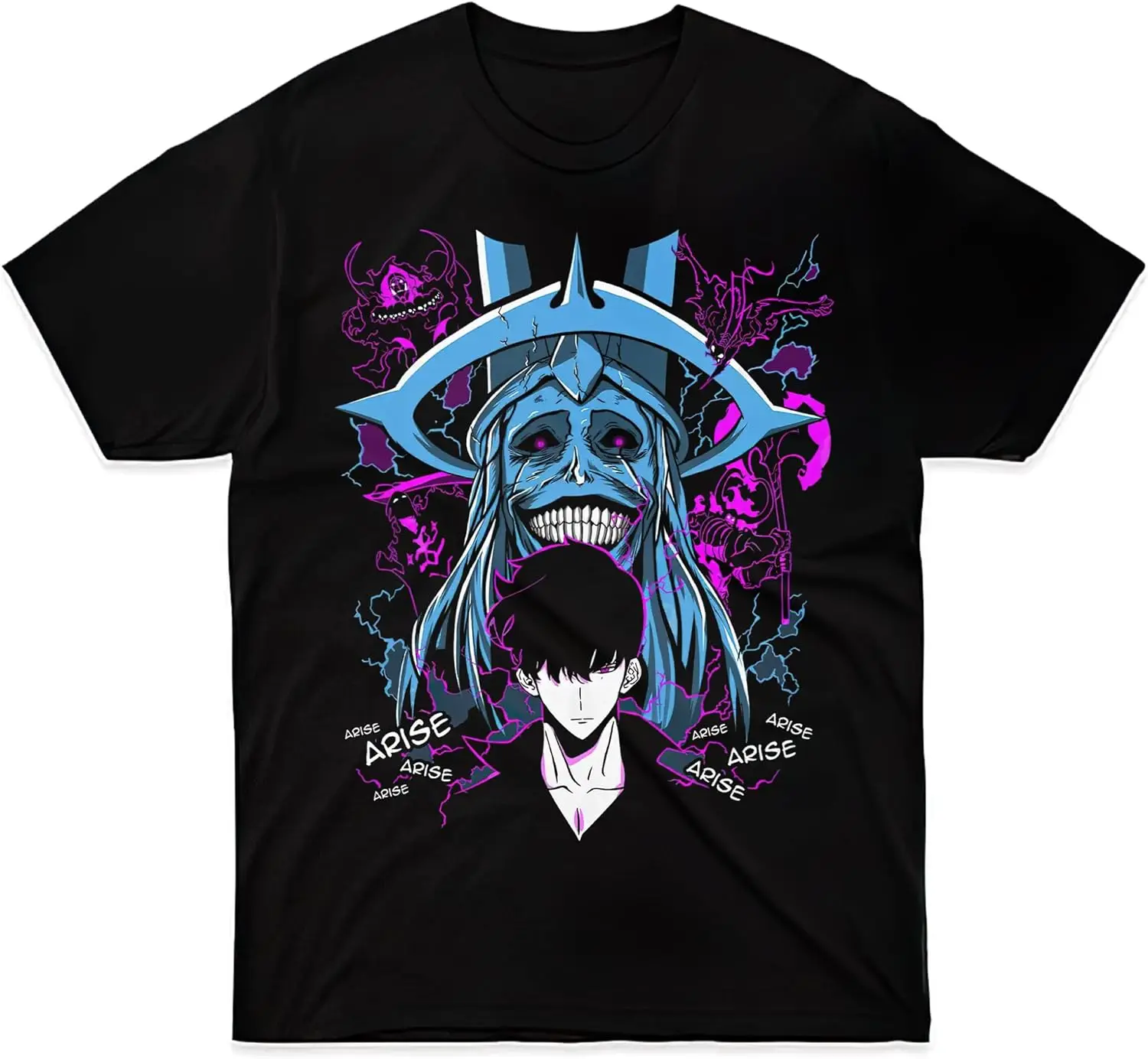 

T-Shirt Short Sleeve Solo Adults Leveling 100% Cotton Sung Unisex Jinwoo Mens Womens Gifts Top for Teen Girls Boys, Multicolor