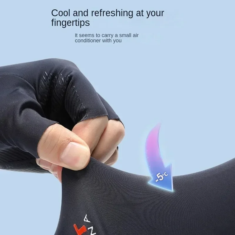 2pcs Sport Arm Sleeves Cycling Running Fishing Climbing Arm Cover Sun UV Protection Ice Cool Sleeves With 5-finger Cuff sun protection sleeves,cycling arm covers,arm cooling sleeves,cut resistant arm sleeves,bike arm sleeves,arm compression sleeves