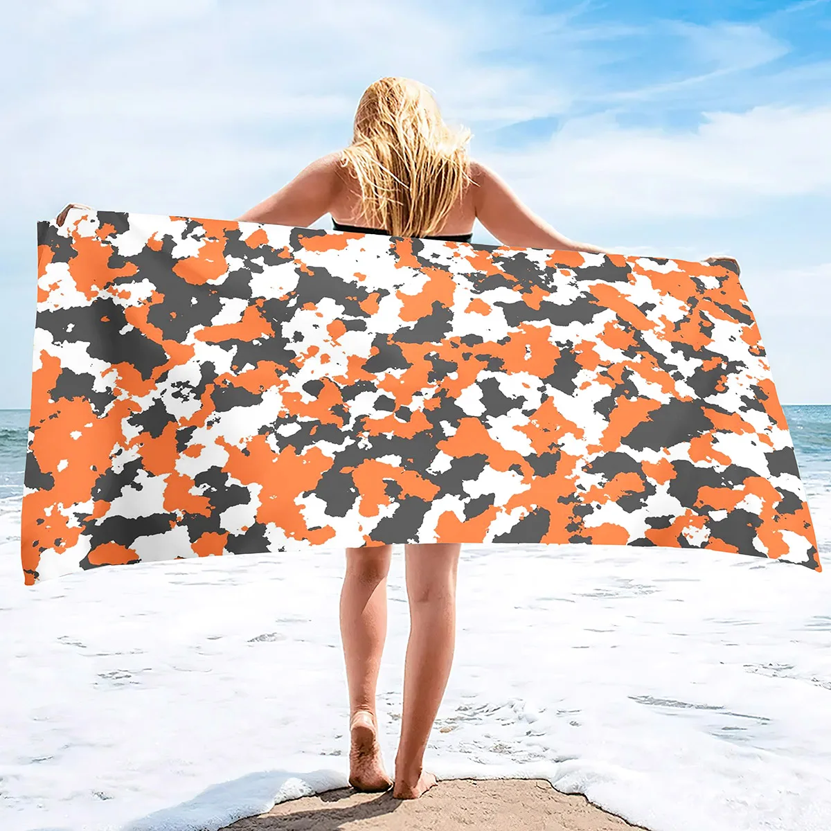 Serviette de plage camouflage anti sable grande taille douce_voghion.com