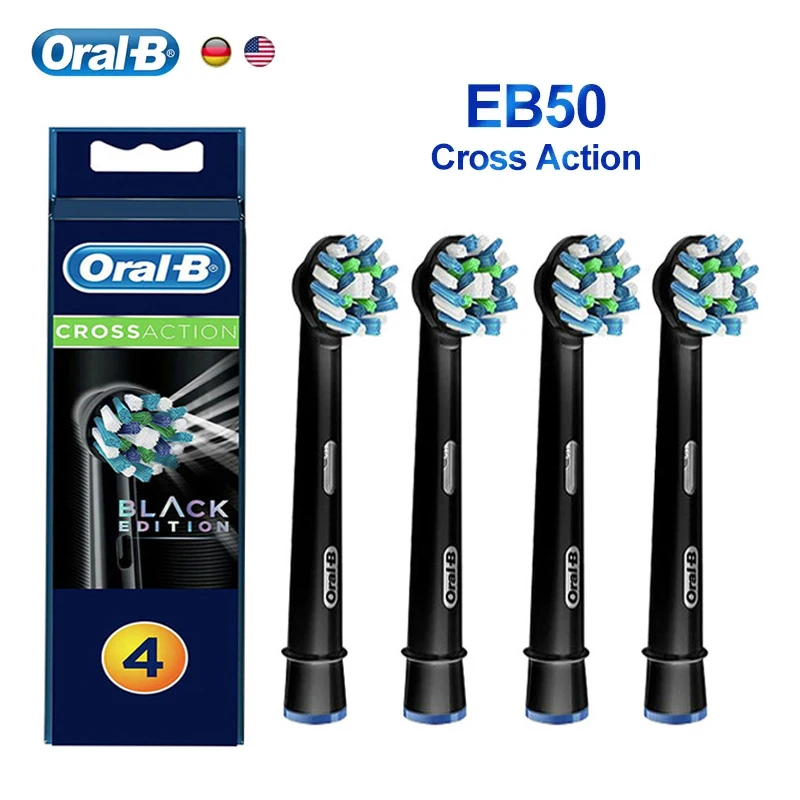Oral B-cabeças Escova Elétrica Eb50 Ação Cruzada 16 Graus Remoção de Manchas Dentes Escova Cabeças Bico de Cerdas Macias Original