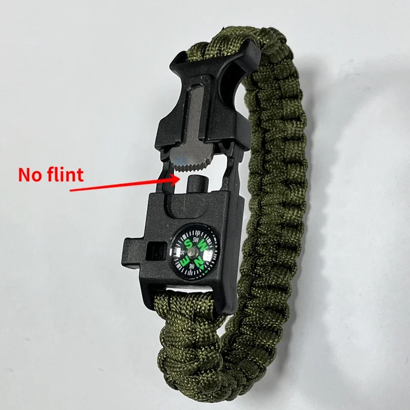 [HOT] Men Women Paracord Outdoor Survival Bracelet Multi-Function Camping  Rescue Emergency Rope Bangles Compass Whistle In