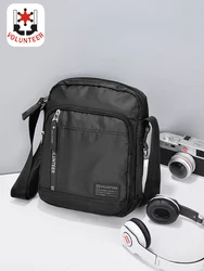 Volunteer Shoulder Bag for Men 2023 New Fashionable Waterproof Versatile Vintage Solid Casual Commuter Crossbody Bags 1710-02