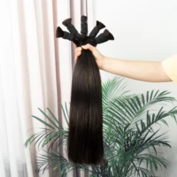 Extensions de cheveux humains vierges Remy 12A sans trame, lisses comme des baguettes, couleur naturelle, 100 % non traités, pour tressage, 18-30 pouces 6