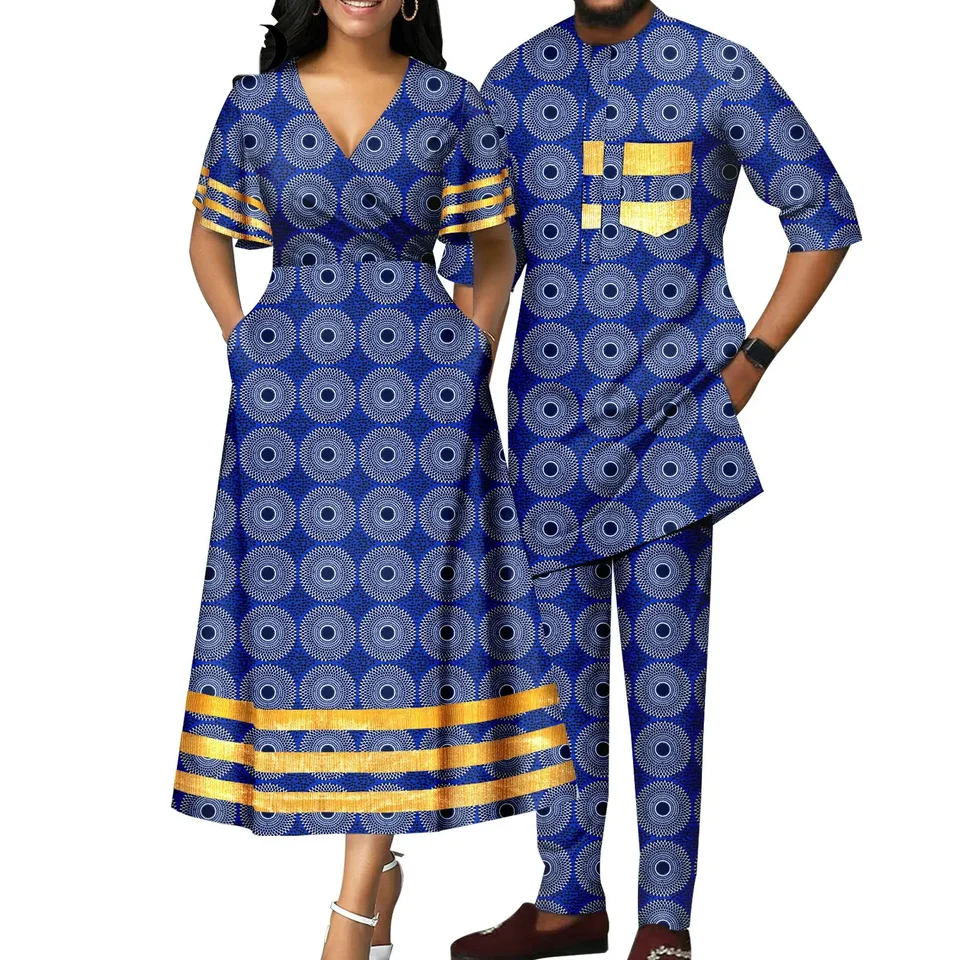 Completo Da Uomo Africano Dashiki 2 Pezzi – Con Paillettes, Abito Formale Per Matrimoni E Feste, Taglie M-3XL - 3