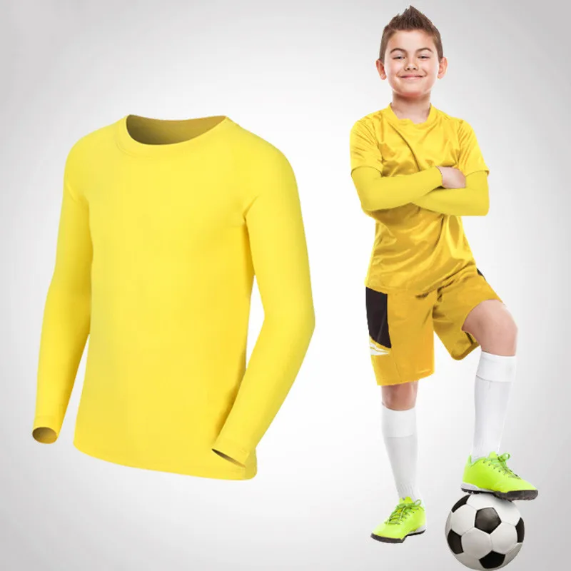 Kids Compression Running Long T Shirt Fitness Sportswear 25