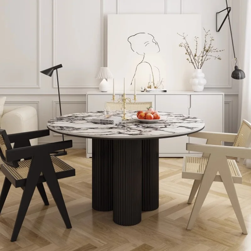 

Kitchen Round Table Dining Marble Luxury Conference Nordic Garden Table Coffee Balcony Salon Mesa Plegable Hotel Furniture