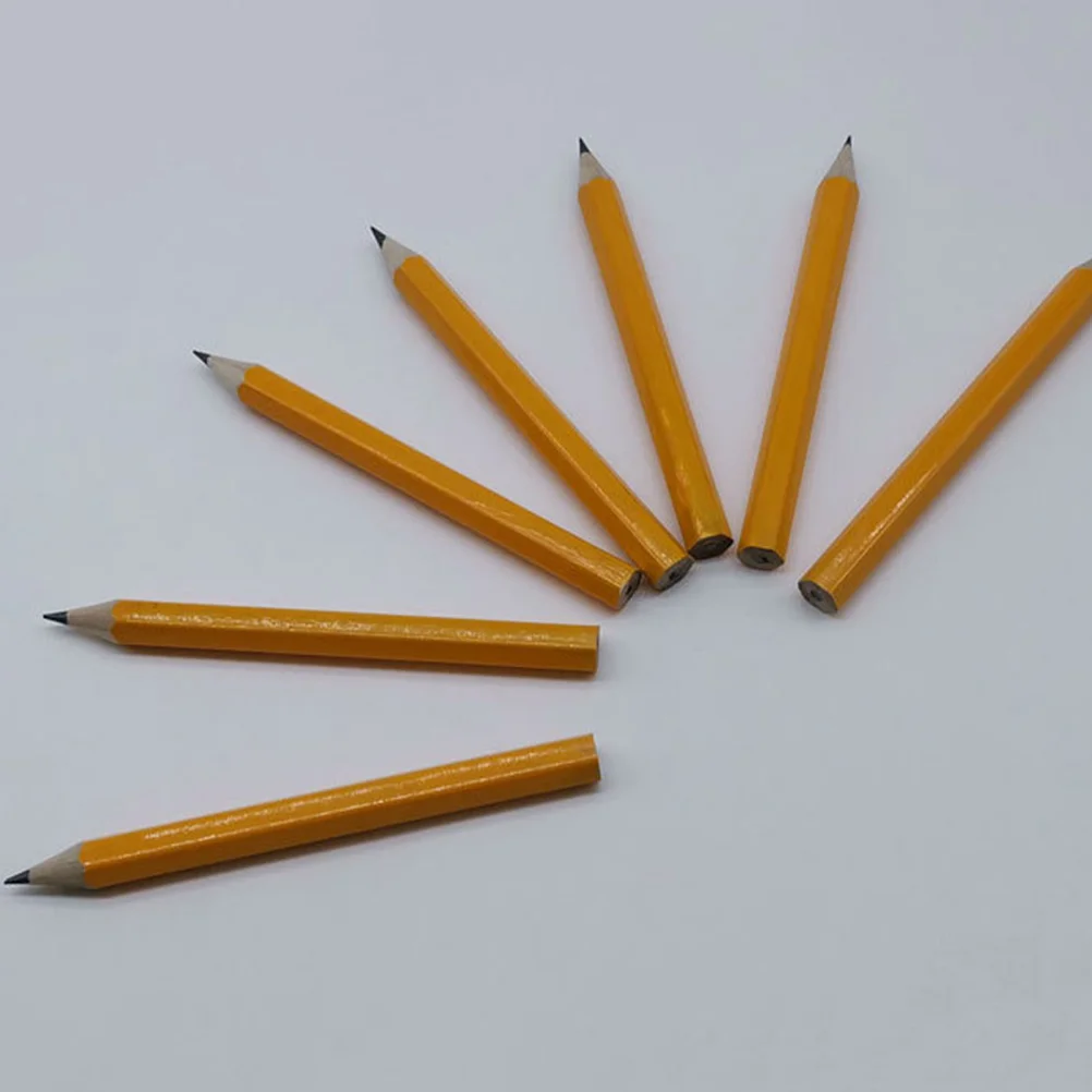 휴대용 소형 다용도 짧은 연필 포켓 연필, 나무 쓰기, 학생 쓰기, 50 개