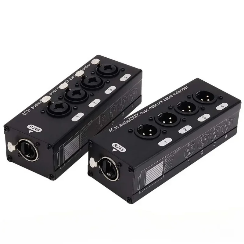4 Channel 3 Pin Multi Network XLR Cable for Stage Sound Lighting and Recording Studio To RJ45 Ethercon 1 Male + 1 Female 1Pair xlr cable