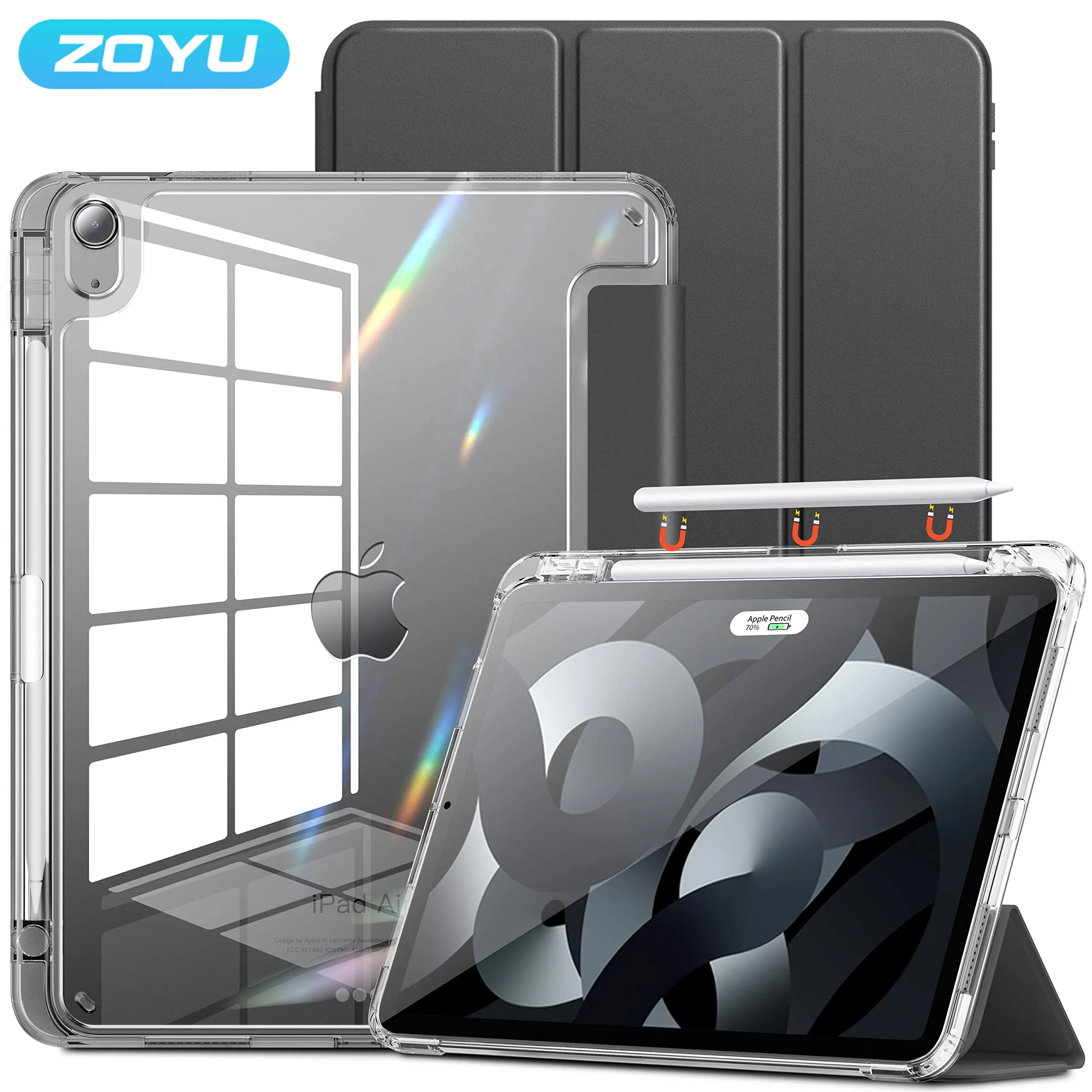 ZOYU for iPad Air 4/5th Gen Crystal Clear Back Case 2022, For iPad