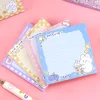 Self-adhesive Cute Kawaii Girl Bunny Grid Sticky Notes Plaid Memo Pad Post Notepad Stationery Index Tab Check List To Do Planner 1