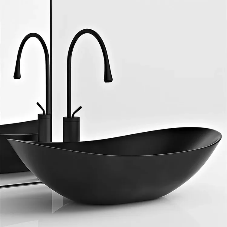 Nordic Ceramic Tabletop Basin Black and White Balcony Sink Washbasin Household Bathroom Washbasin Basin Single