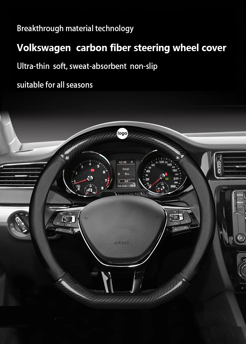 COUVRE VOLANT,C 02 Black Line  Couverture De Volant De Voiture à