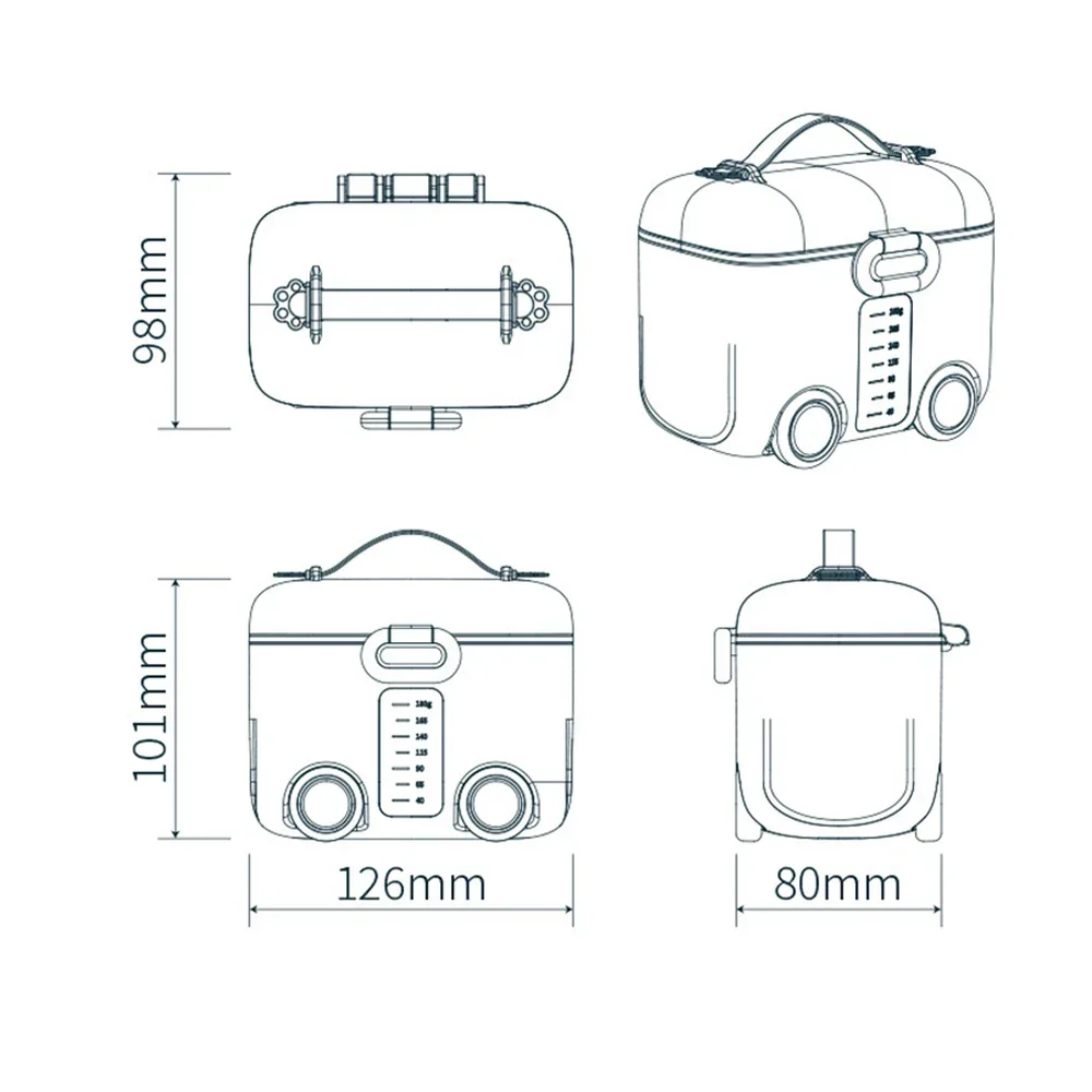 Transparent Scale Line Car Milk Powder Box Formula Crisper Box With Spoon Transparent Outdoor