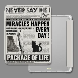 European Newspaper Design Tablet Case with Pencil Holder - A9 Plus 11 inch (STPUDM - TD9069)