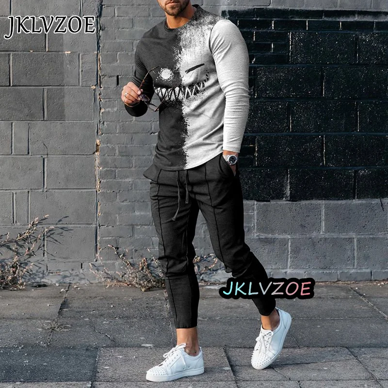 Skull 3D Printed Mens Graphic Tracksuit Set Casual Hoodies And Jogger Pants  For Autumn/Winter Fashion Trend Oversized Suit From Zlzol, $35.13