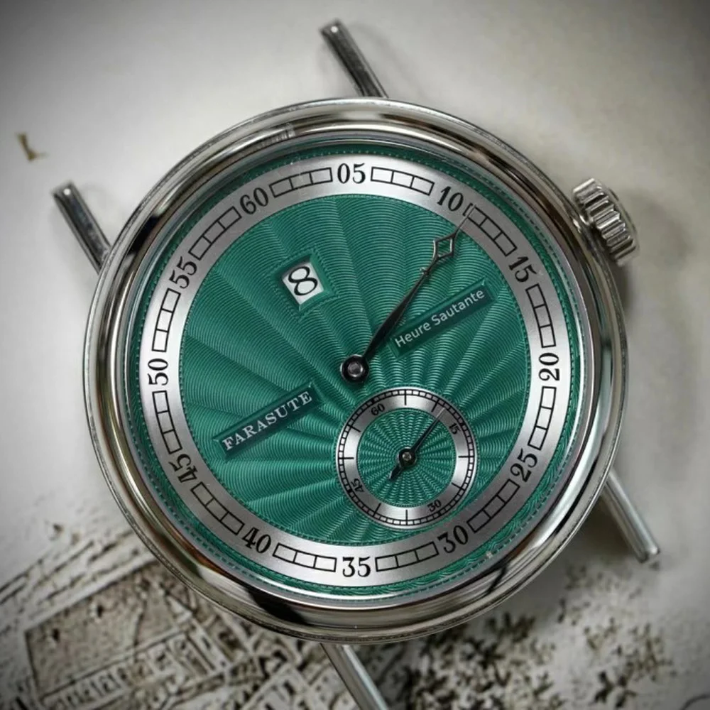 

FARASUTE Men Automatic Watch 38mm Vintage Jump Hour Luxury Watches Mechanical Wristwatch Sapphire Mirror Waterproof ST17